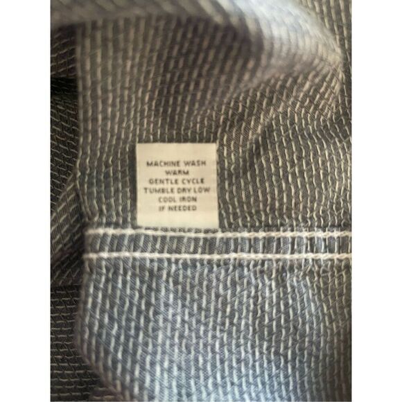 BKE Men's Button-Up Textured Collared Short Sleeve Button-Up Gray Shirt XL - Picture 10 of 12